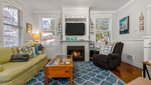 TV, fireplace, DVD player, offices - Seabrook's Good Vibes: Dog Friendly! (Pacific Beach)
