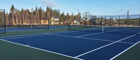 Enjoy a friendly rally or a competitive match on the tennis court