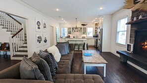 TV, fireplace, DVD player