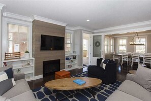Smart TV, fireplace, video games