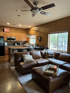 Smart TV, fireplace, computer monitors, printers