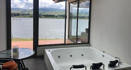 A beautiful house with an amazing lake view.
