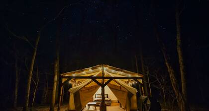 Tranquil Creekside Glamping Current River Mark Twain Forest Safari Tent