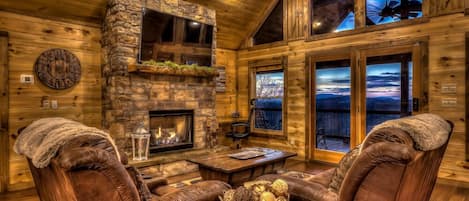 Televisión, chimenea