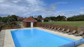 Een verwarmd zwembad