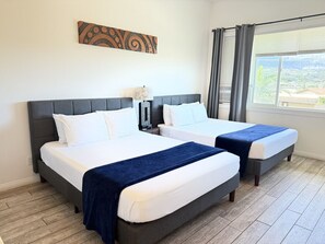 1 chambre, bureau, fer et planche à repasser, lit parapluie