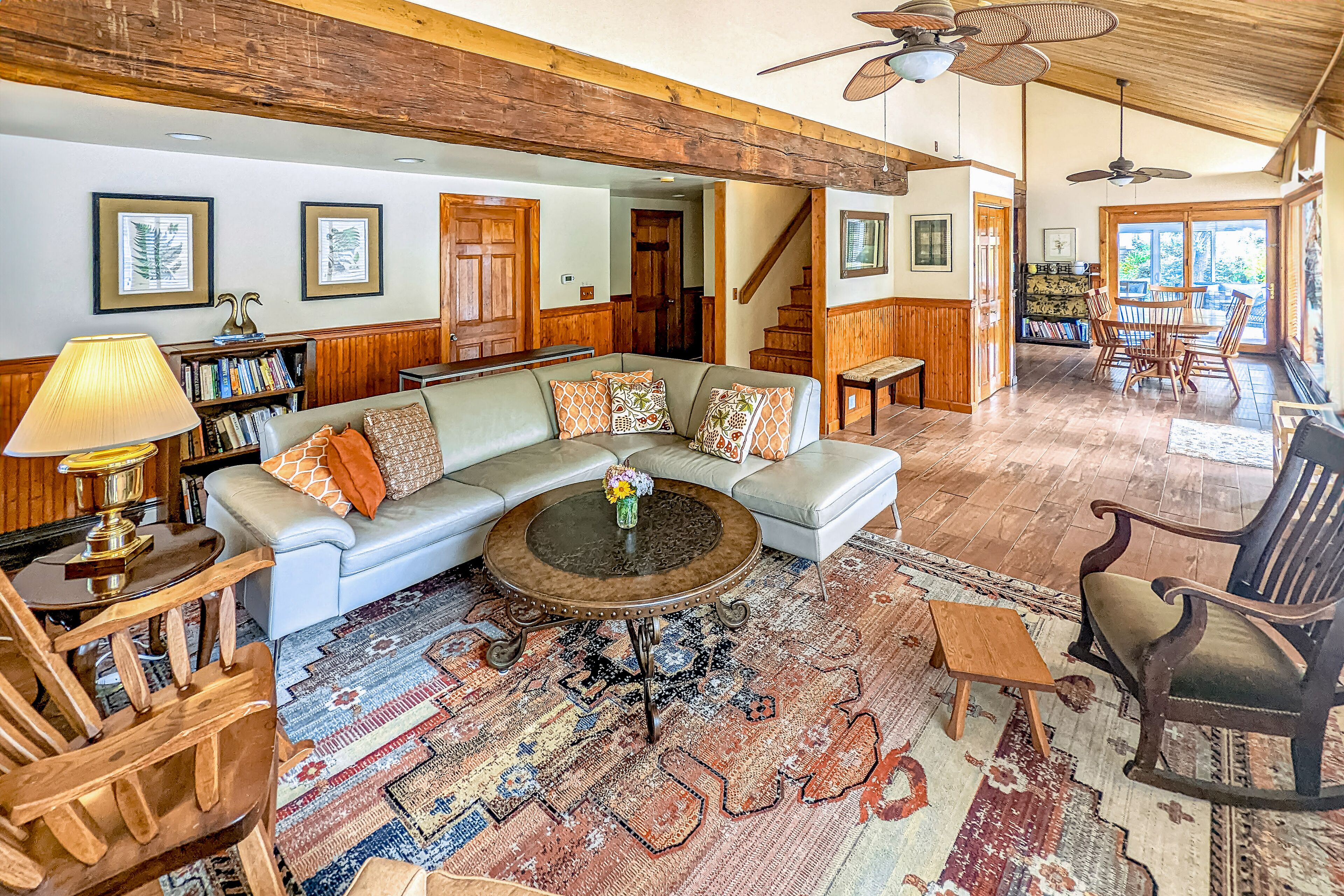 Spacious, two-story home with a hot tub, washer/dryer, & mountain views