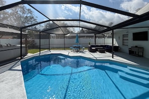 Pool - Cozy, Pet-Friendly Tampa Home with Heated & Screened Pool - 4 miles to Adventure Island/Busch Garden (Tampa)