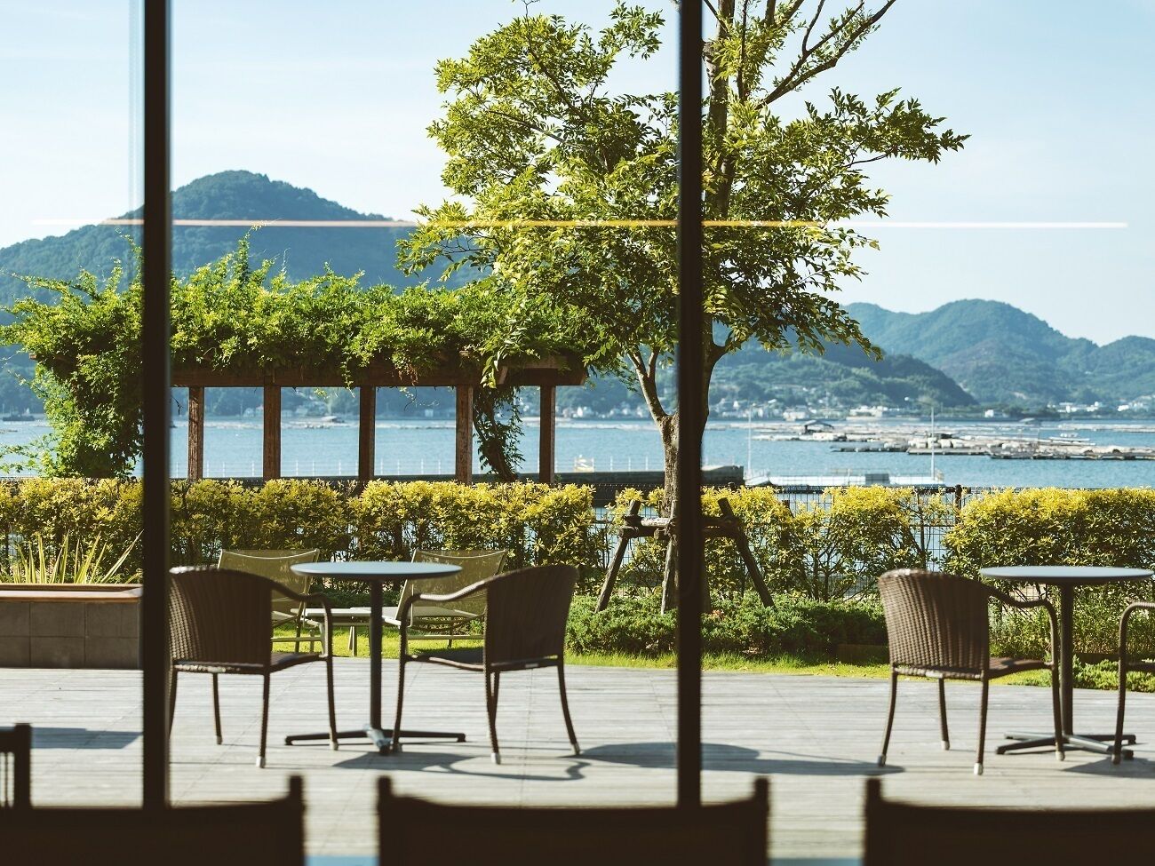 Dinner served, French cuisine, garden views 