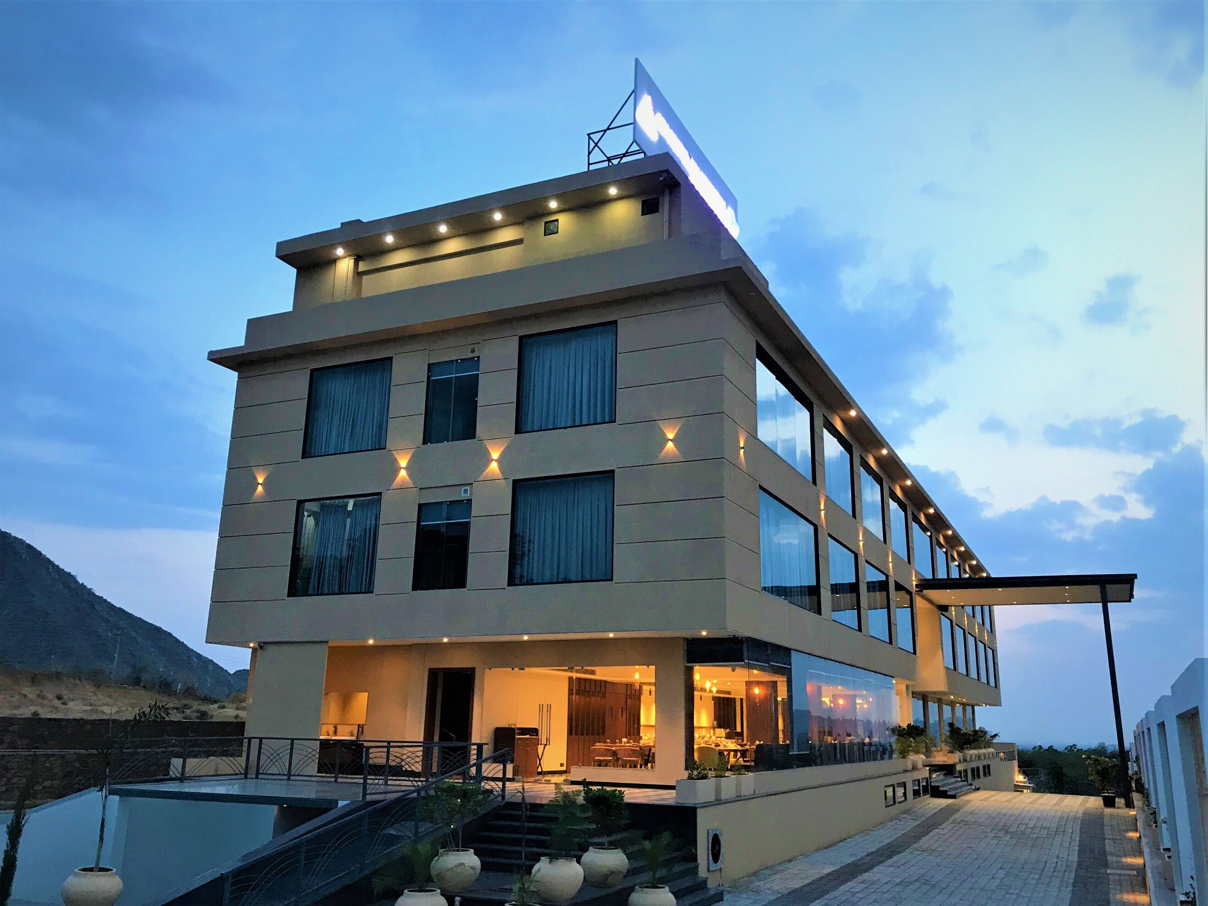 Front of property – evening/night