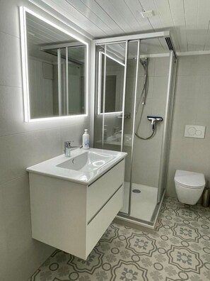 Een douche, zeep
