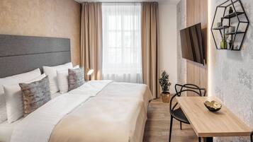 Studio tiện nghi đơn giản | 1 phòng ngủ, bộ đồ giường kháng dị ứng, bàn, màn/rèm cản sáng