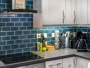 Fridge, microwave, oven, toaster
