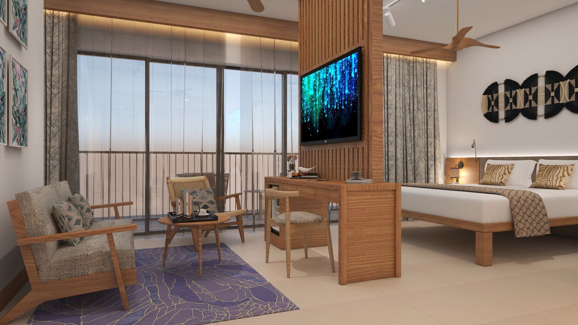 Ropa de cama de alta calidad, edredón y minibar 