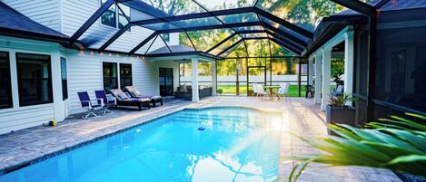 Outdoor pool, a heated pool