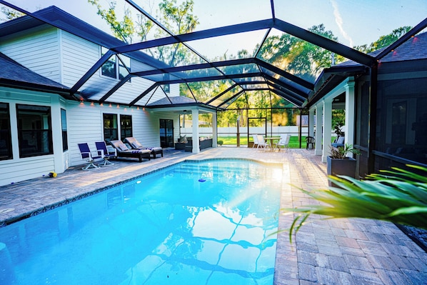 Outdoor pool, a heated pool