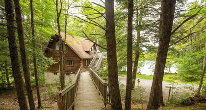 Log house with lake view