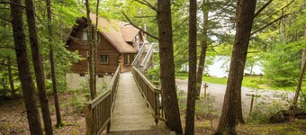 Log house with lake view