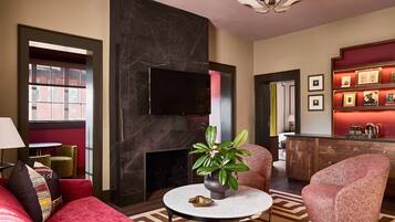 55-inch flat-screen TV with cable channels