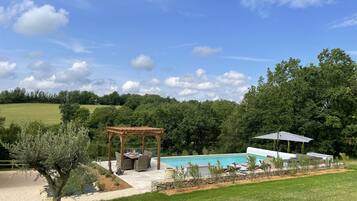 Piscine extérieure, piscine chauffée