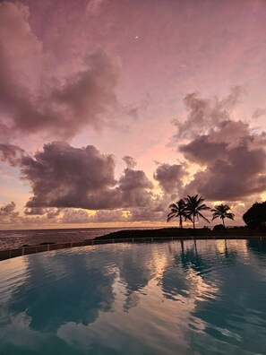 Outdoor pool - Guadeloupe, Saint-François Anse des Rochers, 1/4 villa , vue mer citerne wifi pr (Saint-François)