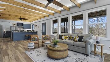 Smart TV, table football, ping pong, books