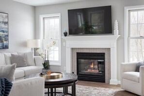 Smart TV, fireplace, books, offices - Traverse City Retreat | Hot Tub | 8 miles to downtown (Traverse City)