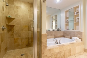 Bathtub, hair dryer, towels