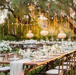 Outdoor banquet area