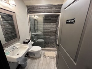 Shower, hair dryer, soap, toilet paper - Treeline Hostel (Alma)