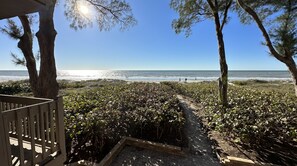 On the beach - Beachfront Paradise, Retro Twist, Exquisite Views, Private Entrance, EV Car Charger!   (Indian Shores)