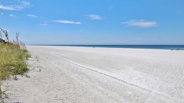 On the beach, beach towels