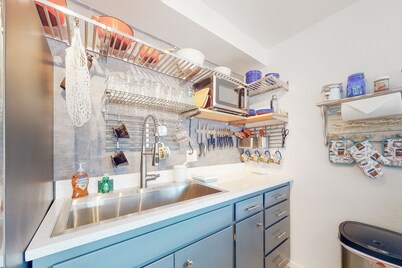 Dog-friendly home with two full kitchens & a gas grill - walk to the ocean