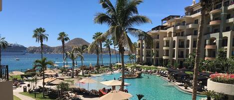 An infinity pool, a heated pool