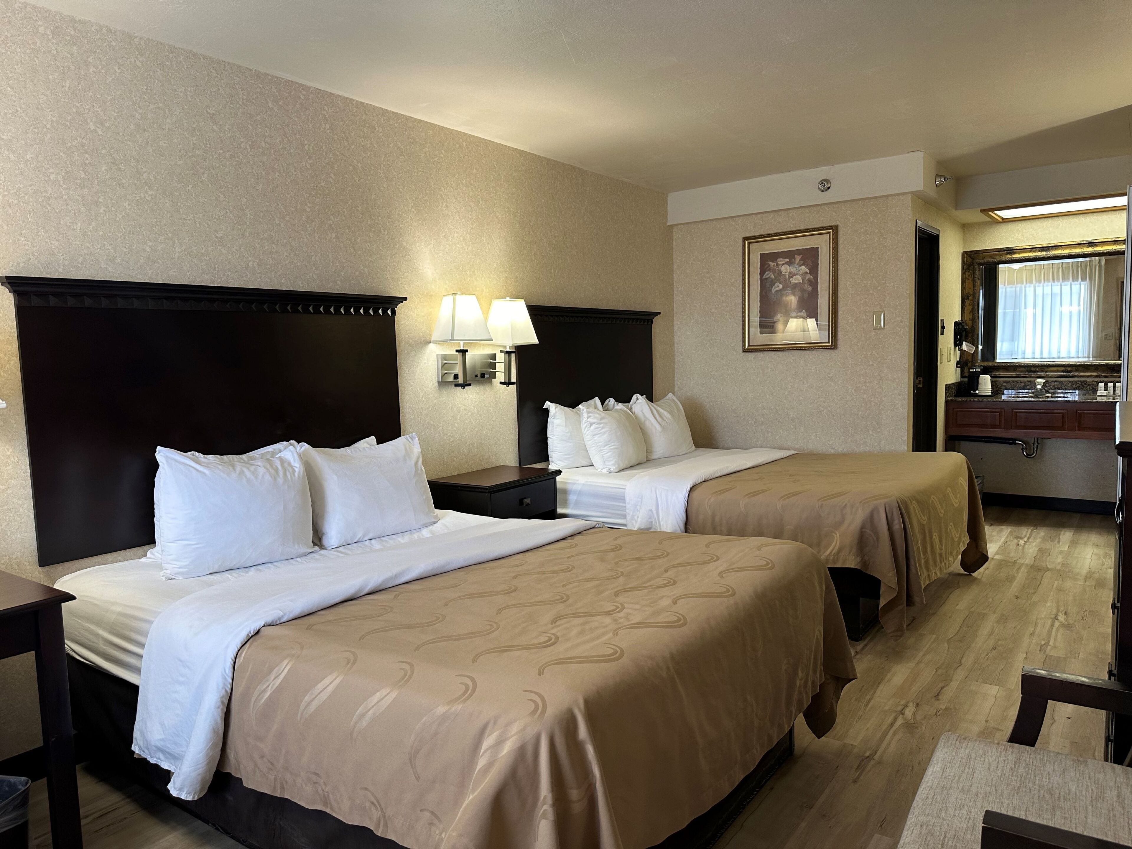 Desk, free WiFi, bed sheets