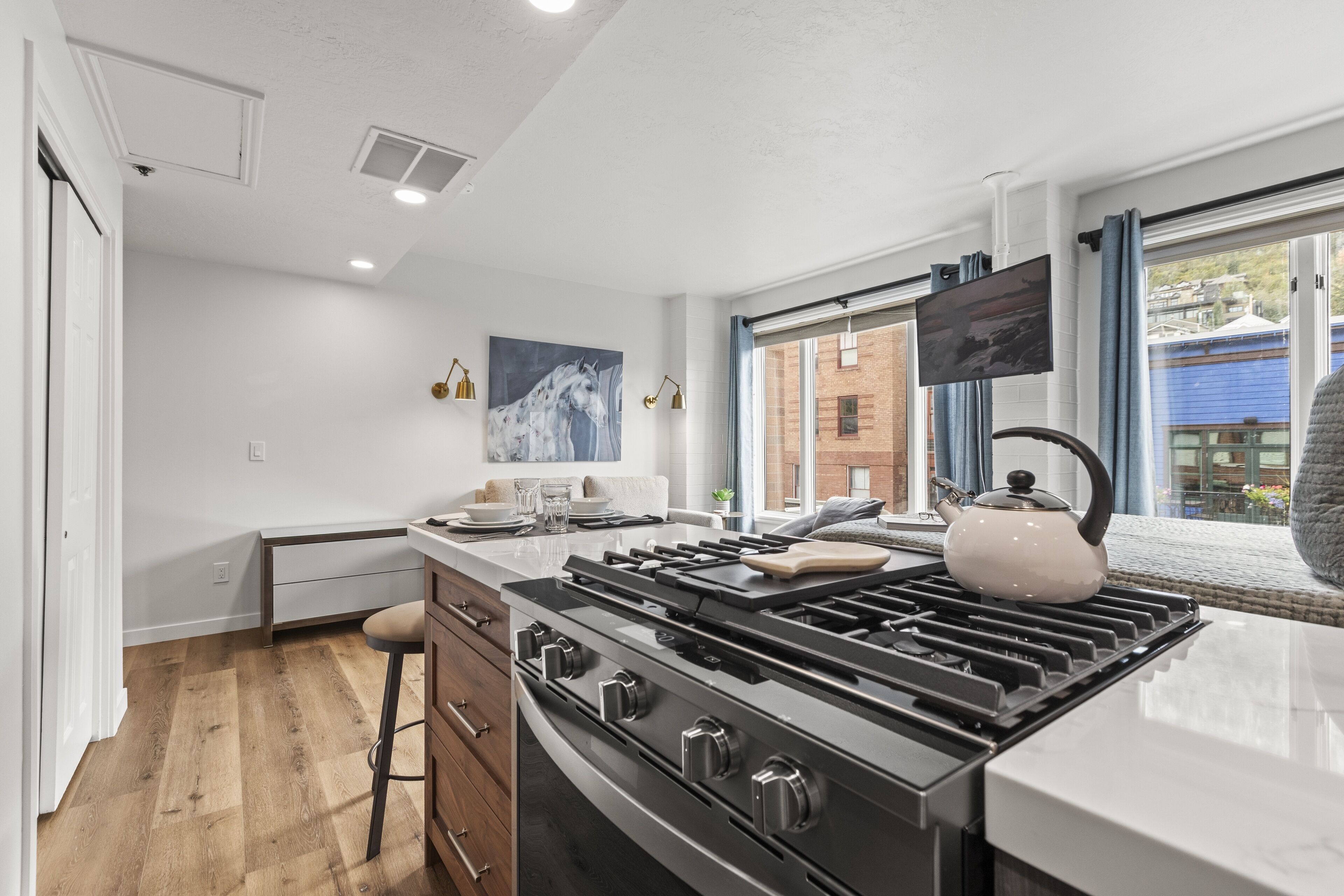 開放式客房 | 私人廚房 | 電冰箱、咖啡機/沖茶器、烤麵包機