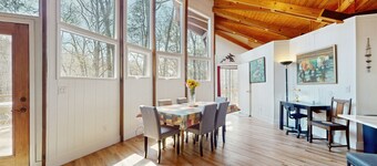 Two-story, dog-friendly home with two kitchens, central AC, & gas fireplaces