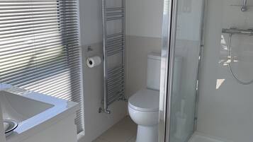 Hair dryer, soap, toilet paper