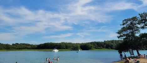 Playa en los alrededores y camastros