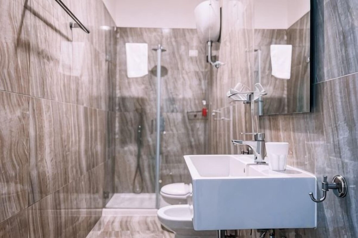 Shower, hair dryer, bidet, soap