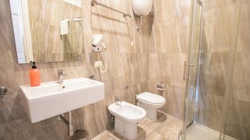 Shower, hair dryer, bidet, soap