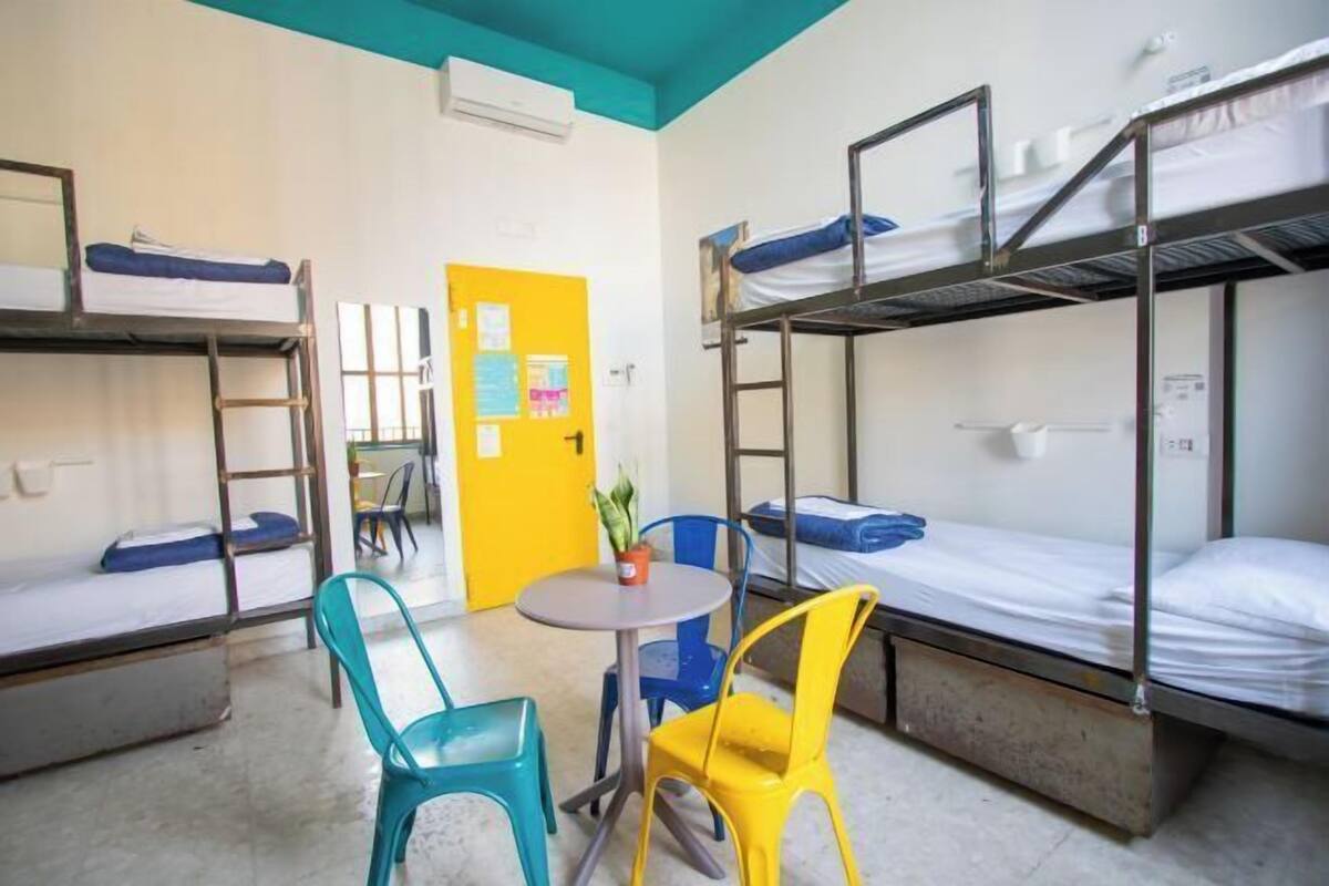 Desk, laptop workspace, free WiFi, bed sheets