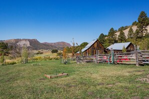 Set amidst rolling hills, this rustic barn offers a serene countryside retreat.