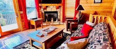 TV, fireplace, DVD player