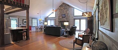 Smart TV, fireplace, video games, ping pong