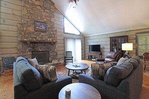 TV, fireplace, video games