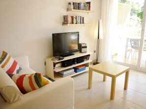 TV, DVD player, stereo