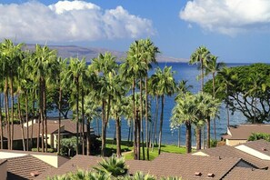 A coastal property with multiple buildings, palm trees, and a view of the ocean. - Wailea Elua, #0106 1 Bedroom Condo by RedAwning (Kihei)