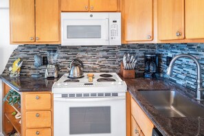 Condo, 1 Bedroom | Private kitchen | Coffee/tea maker, fridge, oven, toaster