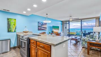 Condo, 1 Bedroom | Private kitchen | Dishwasher, cookware/dishes/utensils